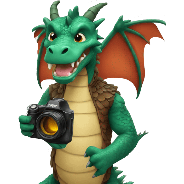 Dragon taking a picture emoji