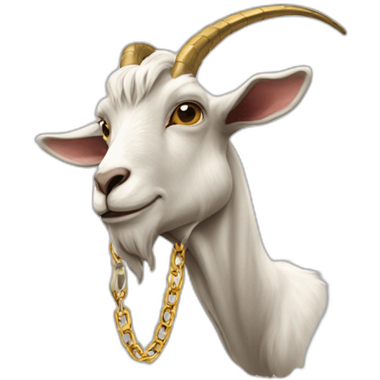 GOAT smoking  with golden chain emoji