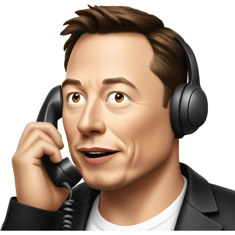 Elon Musk talking on the telephone emoji