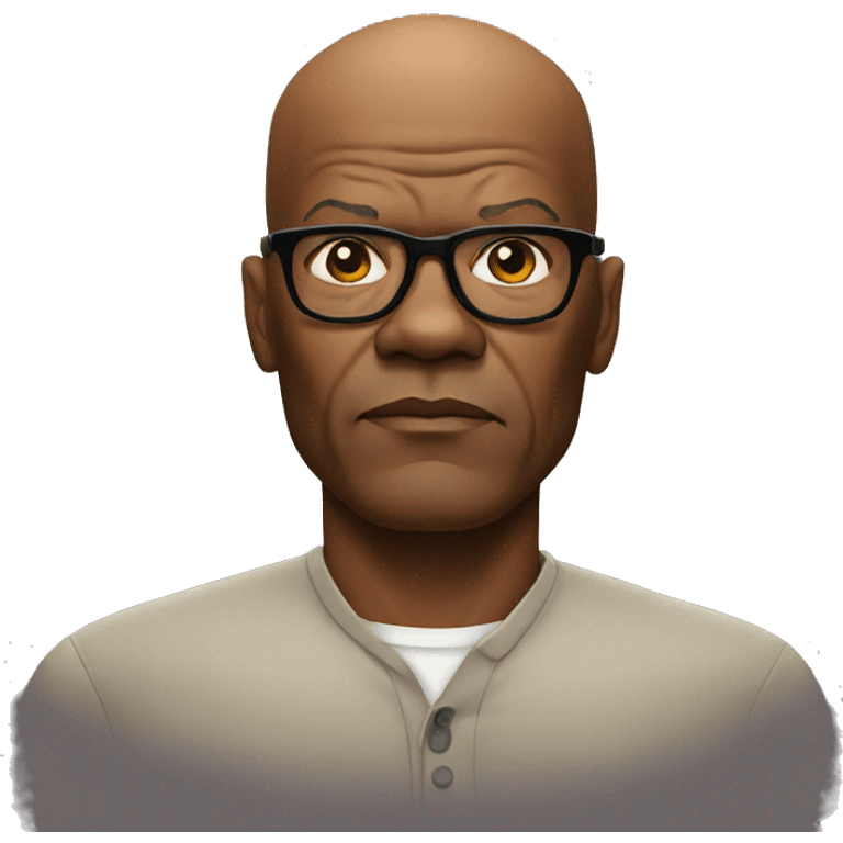 bald samuel l jackson serious wearing shirt emoji