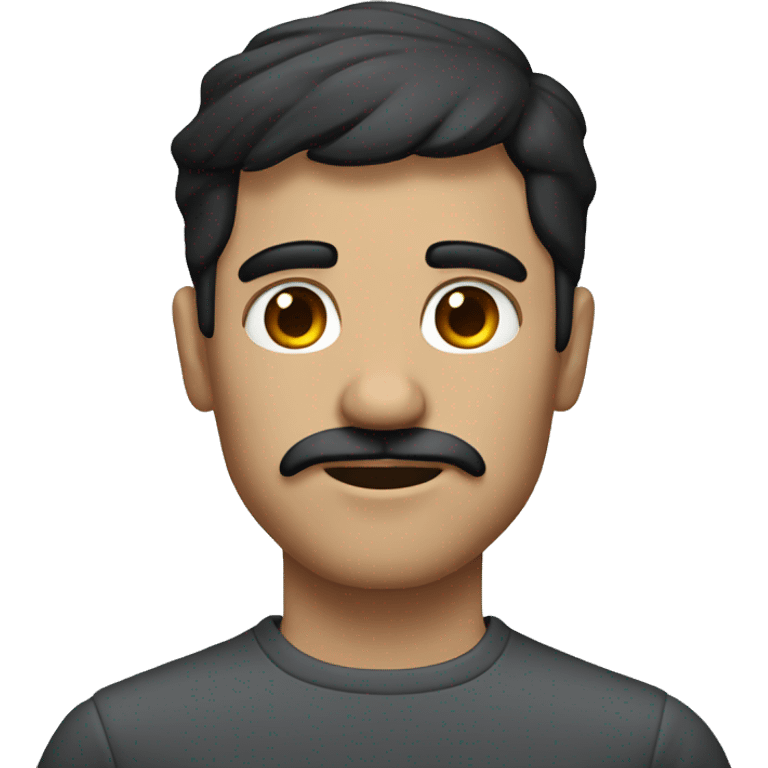 dark hair dark eye man with short mustache  emoji