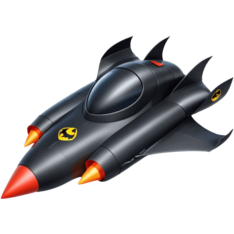 batmobile in rocket ship boom rocket at take-off  emoji