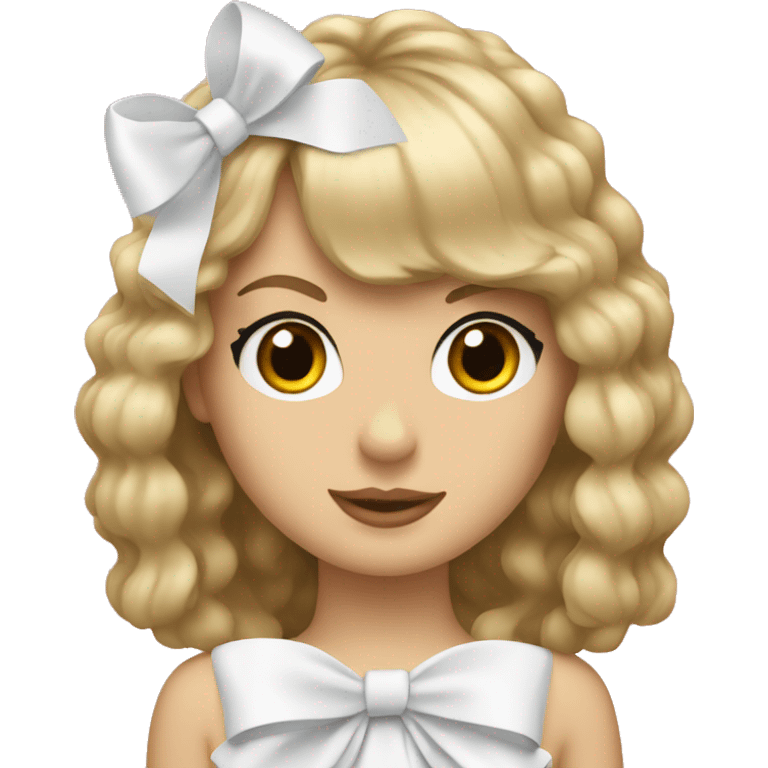 Taylor swift with a white bow emoji