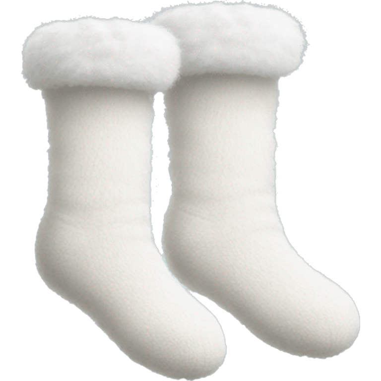 pair of white fluffy socks emoji