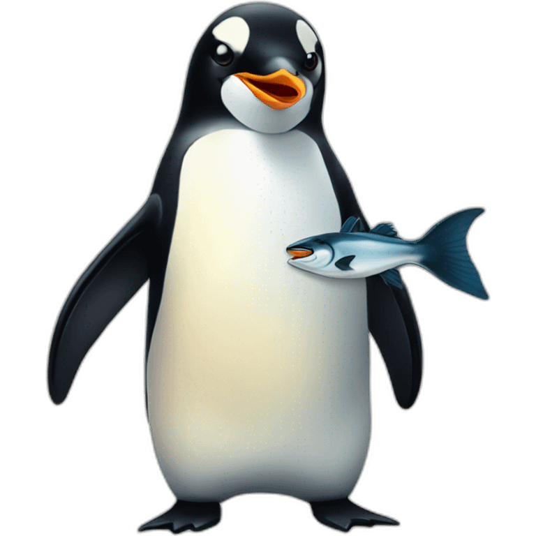 penguin regurgitating a fish emoji