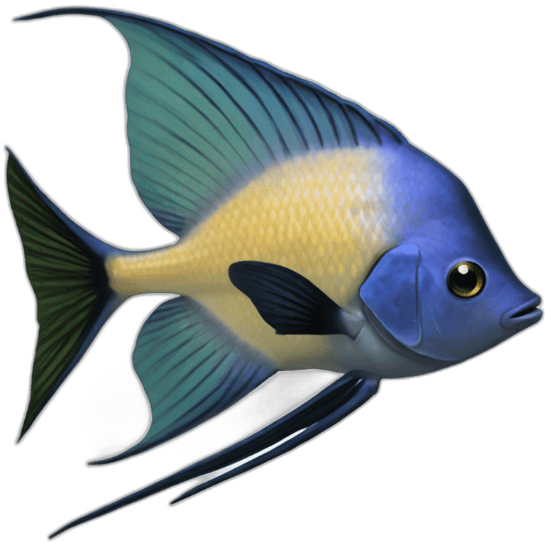 Blue-Black pterophyllum scalar emoji