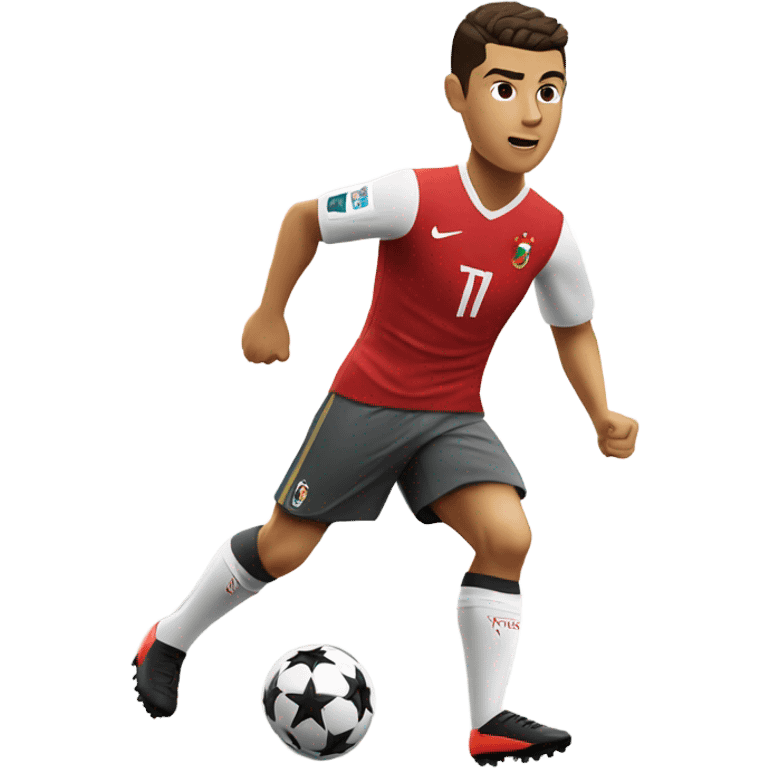 Cristiano Ronaldo doing  playing football  emoji