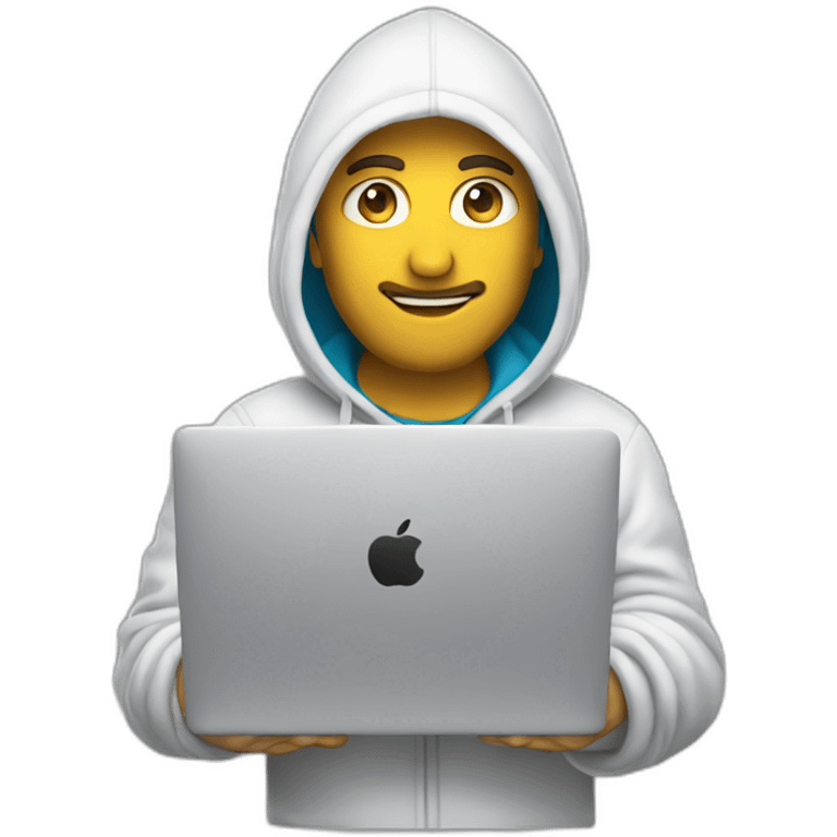 Italian Developer with hoodie and a macbook emoji