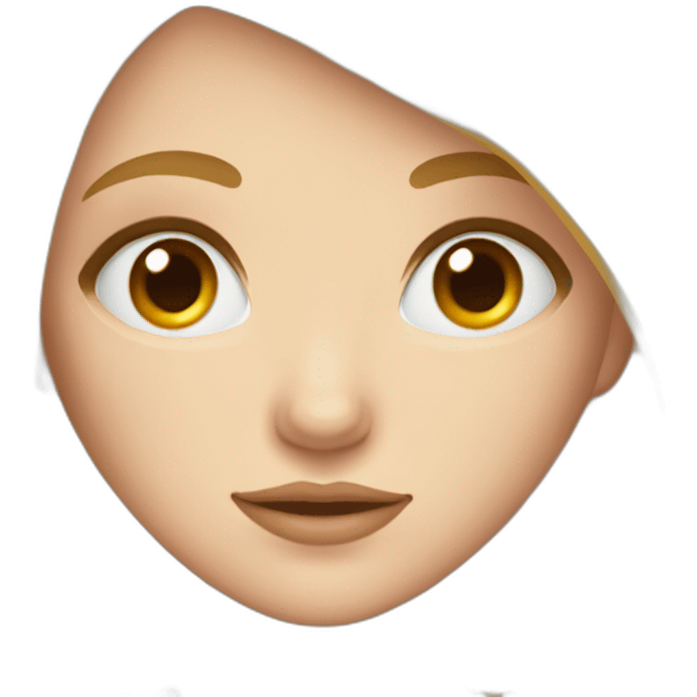 Blond girl with blue eyes and a orange doctors head emoji