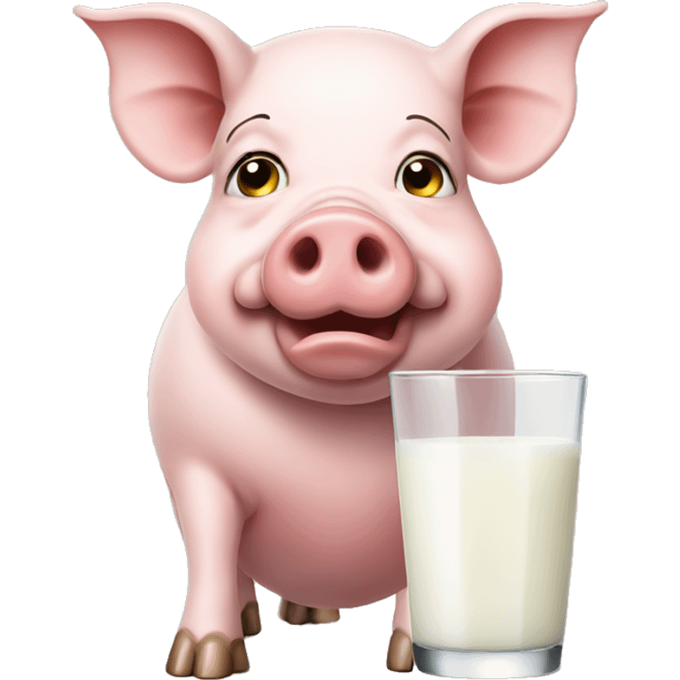 Pig with a glass of milk  emoji