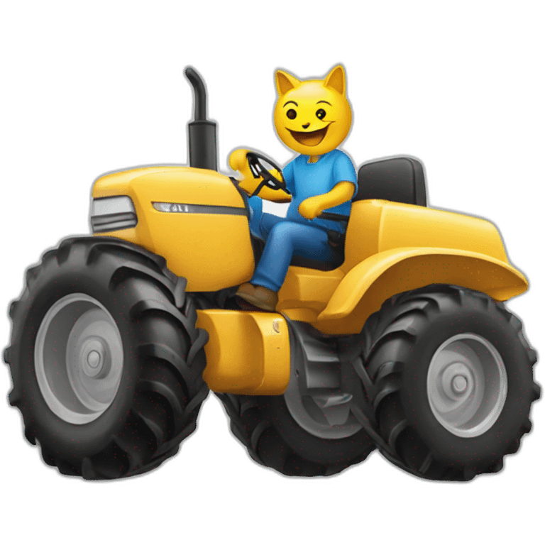 Un chat sur un tracteur  emoji