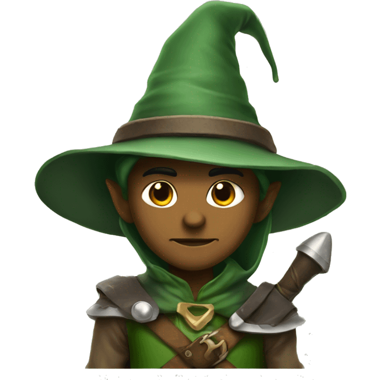 Fierce elf ranger wearing fedora  emoji