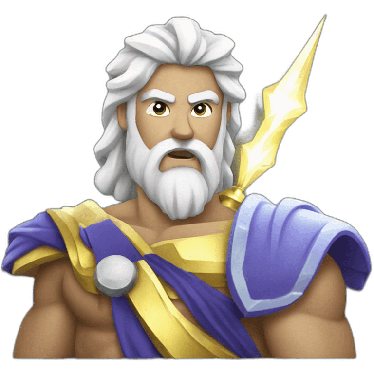 zeus with lighning bolt in hand browser emoji style emoji