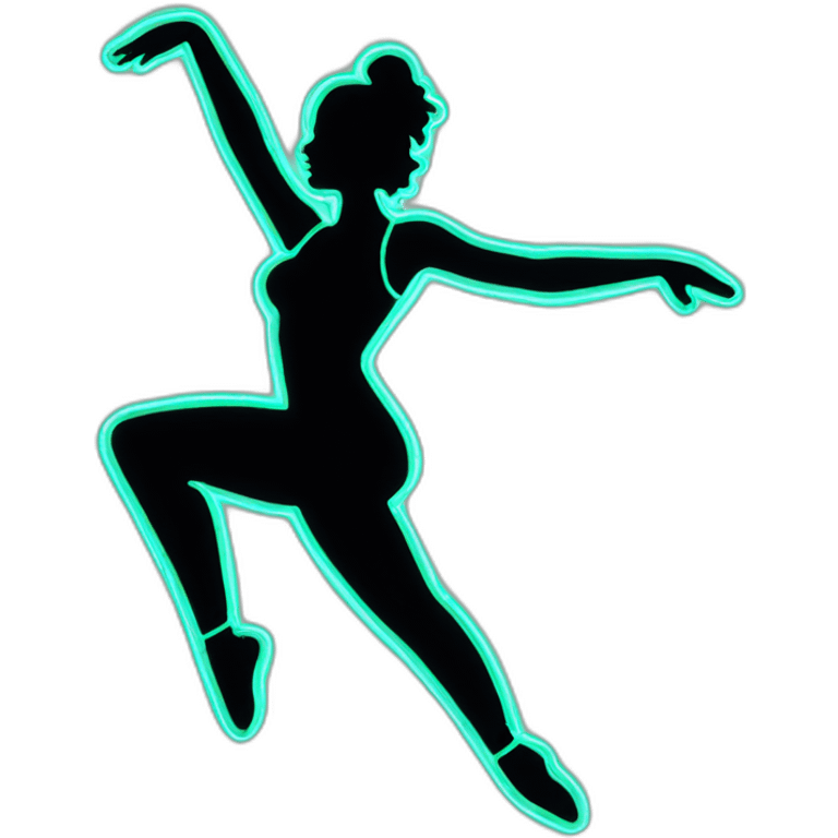 Sexy silhouette non-gender titillating dancer neon sign emoji