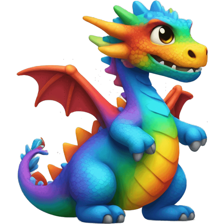 Rainbow dragon crossing arms  emoji