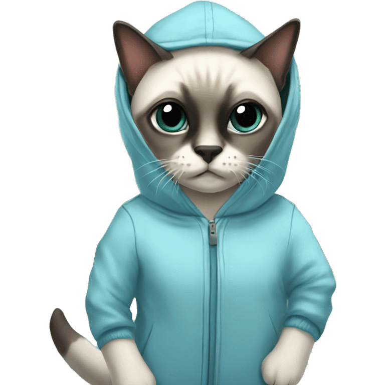 siamese cat in an shark onesie emoji