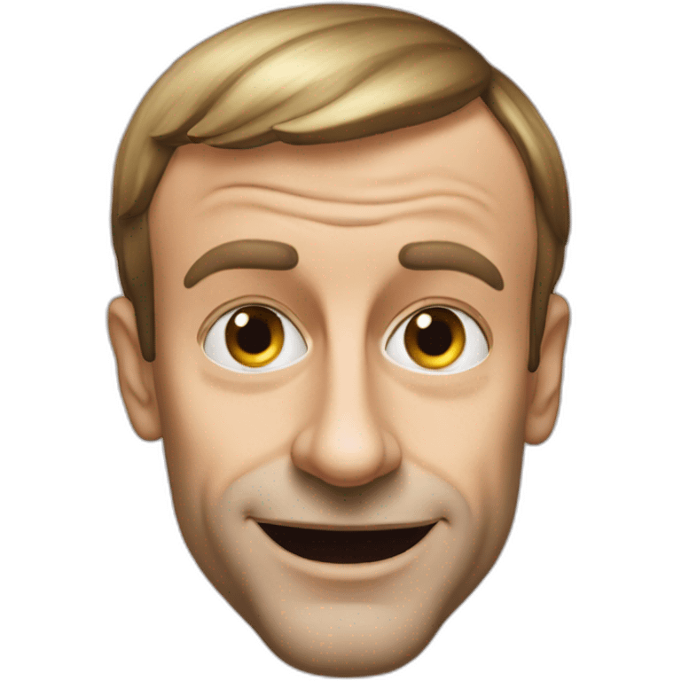 Emmanuel Macron with a big nose emoji