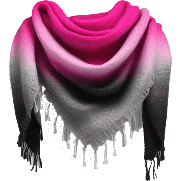 Realistic silver black and hot pink ombre winter scarf. emoji