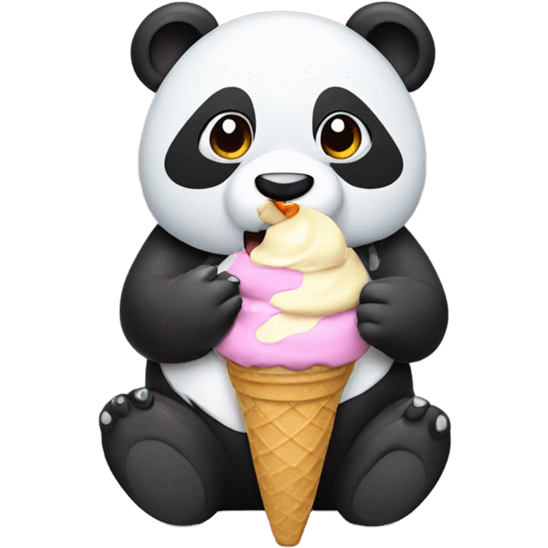 Panda eating ice cream emoji