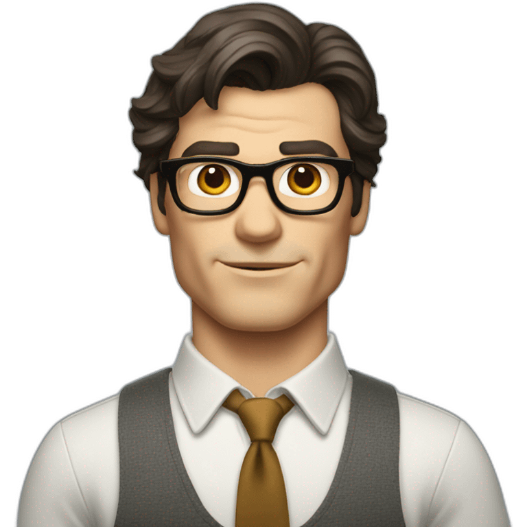 portrait of clark kent with great hair emoji