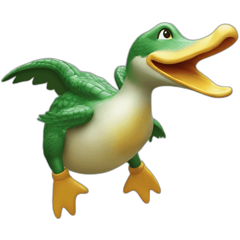 Duck jump crocodile emoji