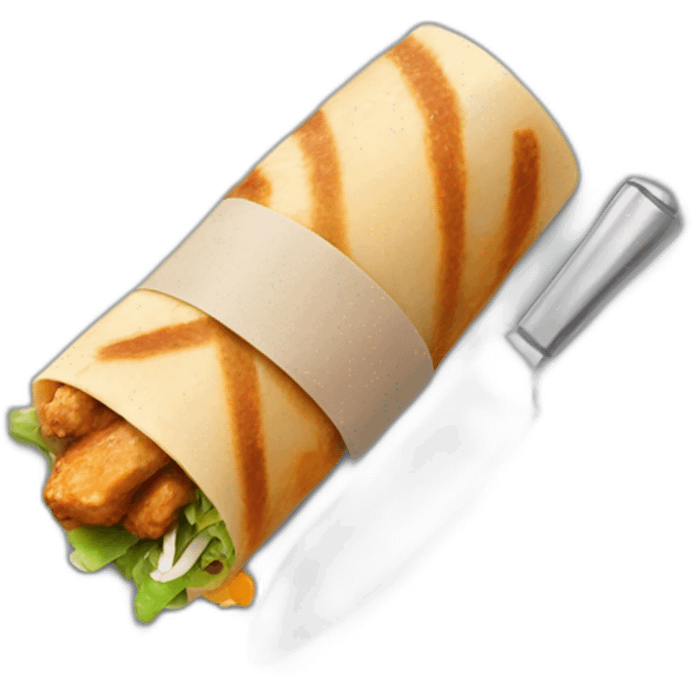 cutlery-and-chicken-wrap emoji