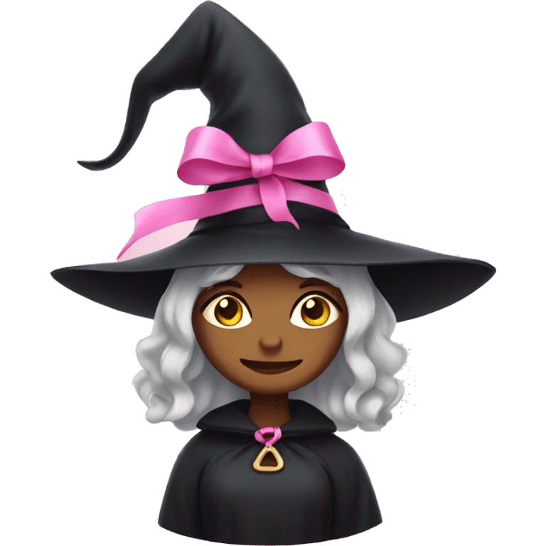 Witch with pink ribbon emoji