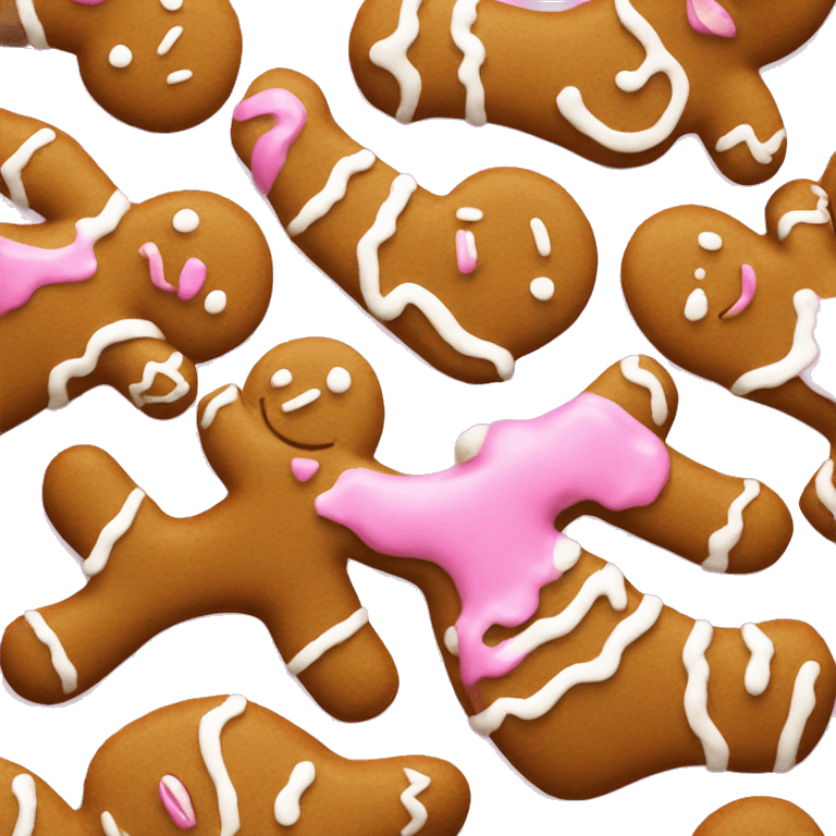 gingerbread man with pink icing  emoji