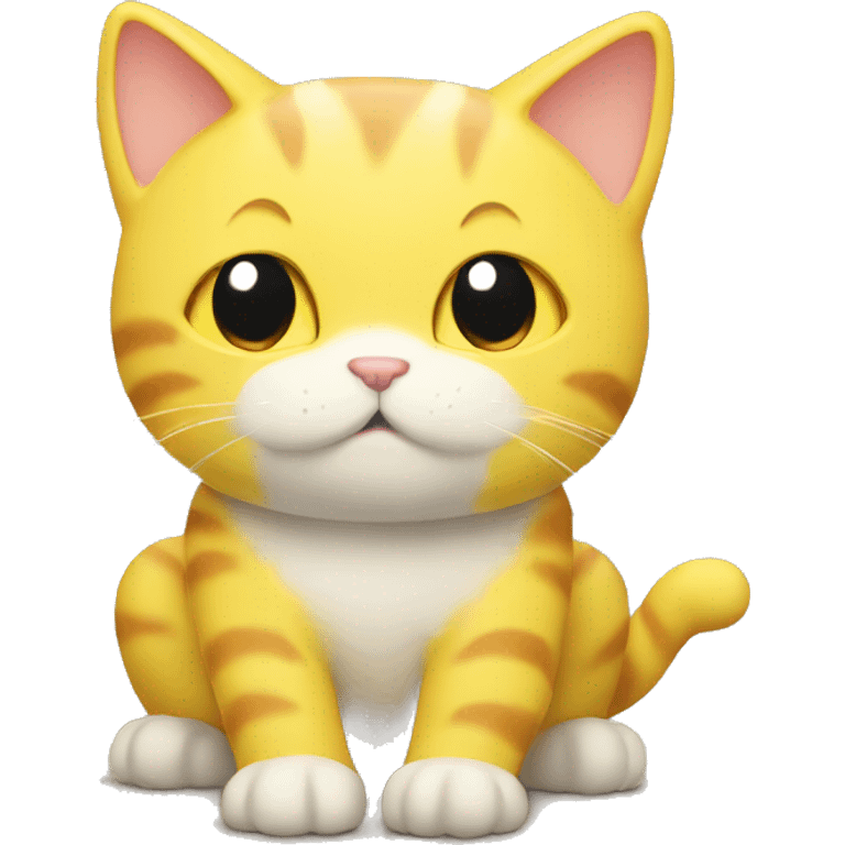 yellow bowing cat with a text thank you emoji