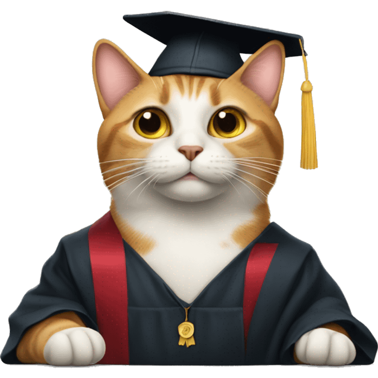 cat with a masters degree emoji