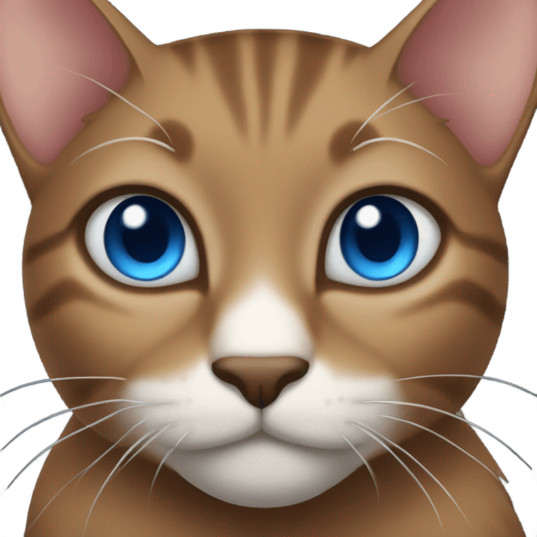 Brown cat with blue eyes emoji