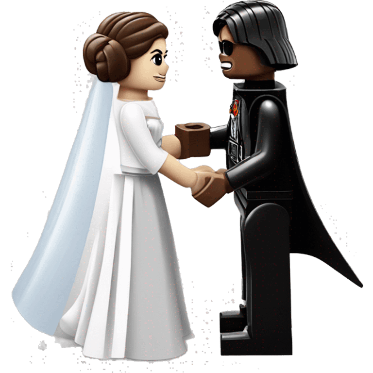 Lego Princess Leia and Darth Vader get married emoji