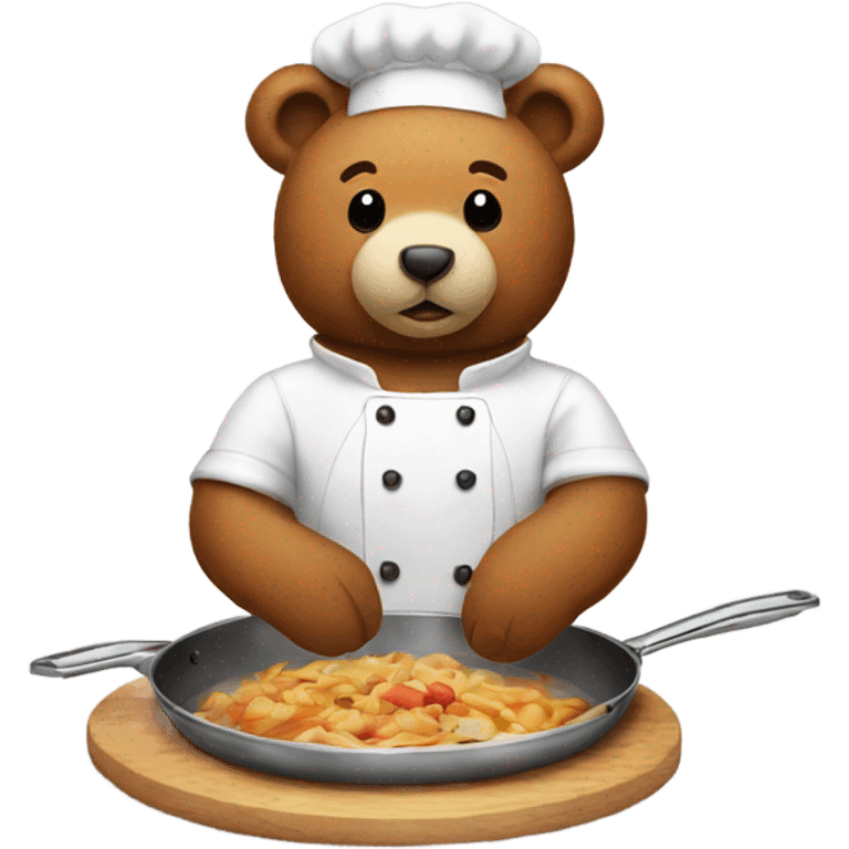 Teddy bear cooking emoji