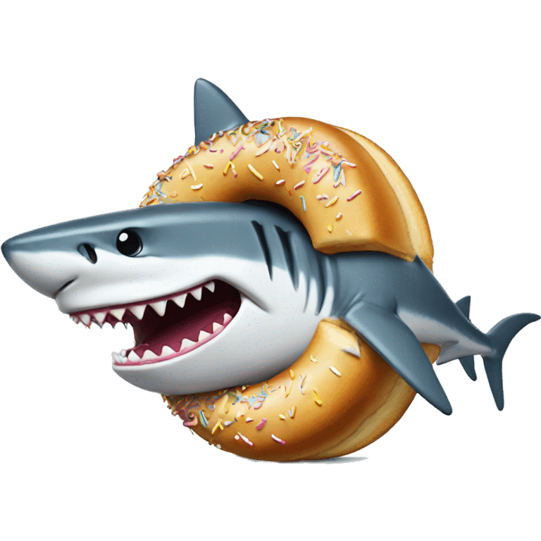 Shark eating donut emoji