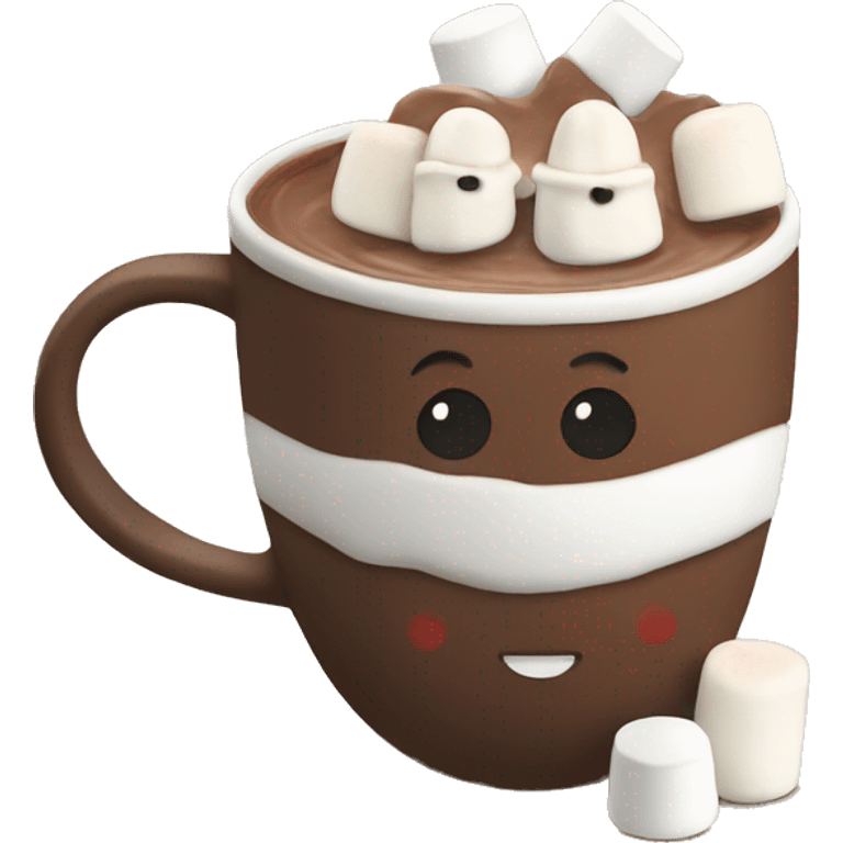 Hot chocolate with marshmallows Christmas themed  emoji