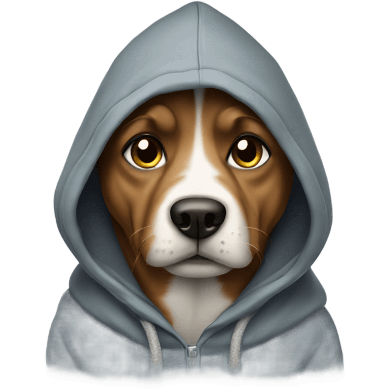 Dog wearing hoodie emoji