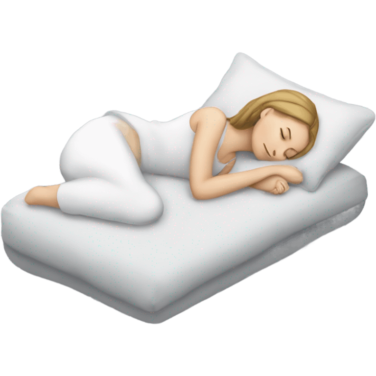 White girl grey  sleeping with a pillow emoji