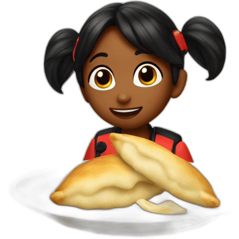 miraculous ladybug eating pierogi emoji