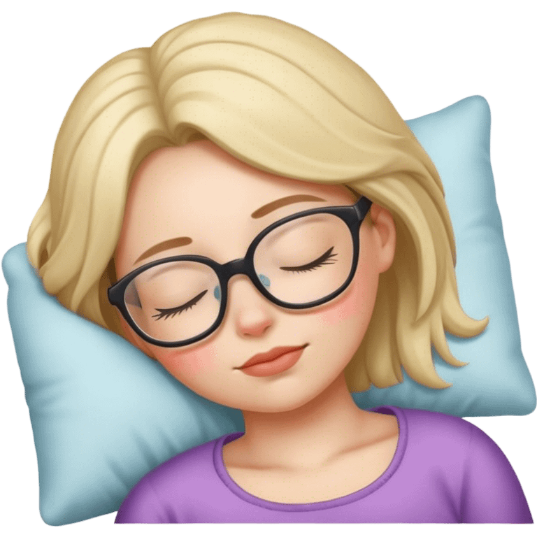 Sleeping girl with glasses emoji