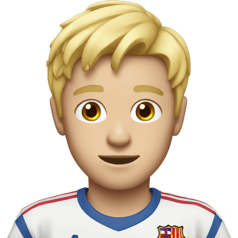 Blonde boy wearing FCB tshirt emoji