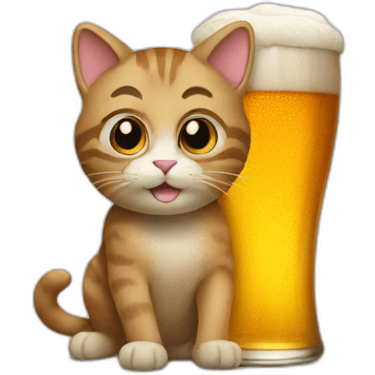 Cat beer emoji