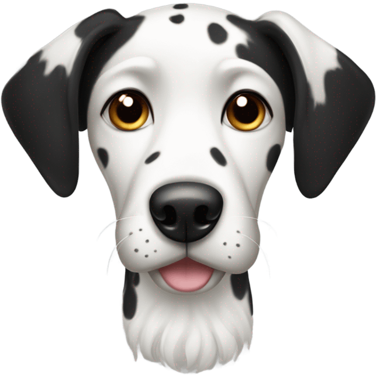 Black and white spotted dog with long ears emoji