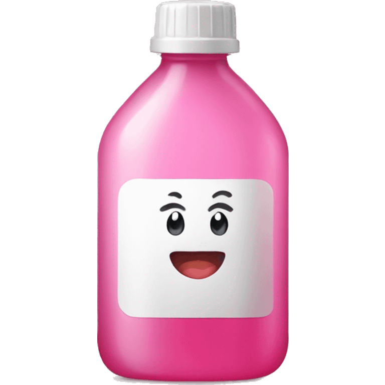 plastic bottle with crystaline pink liquid emoji