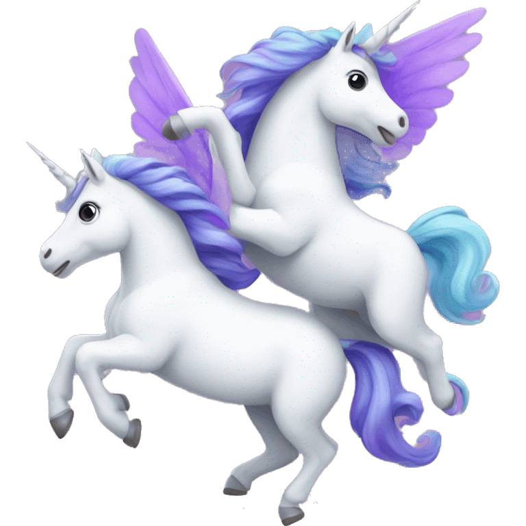 2 unicorns flying together  emoji