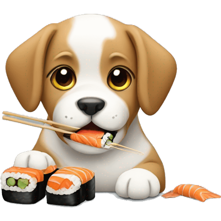 Puppy eating sushi  emoji