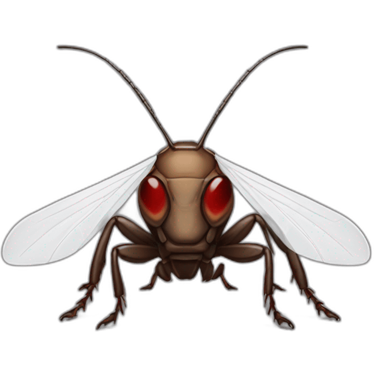 cockroach with jiu-jitsu outfit and red eyes emoji