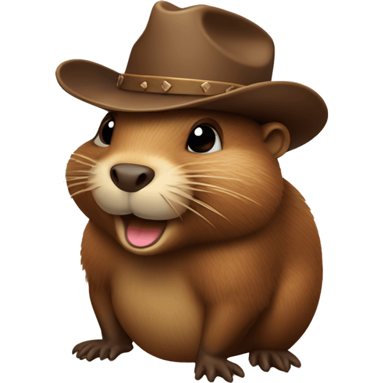 Beaver wearing a cowboy hat emoji