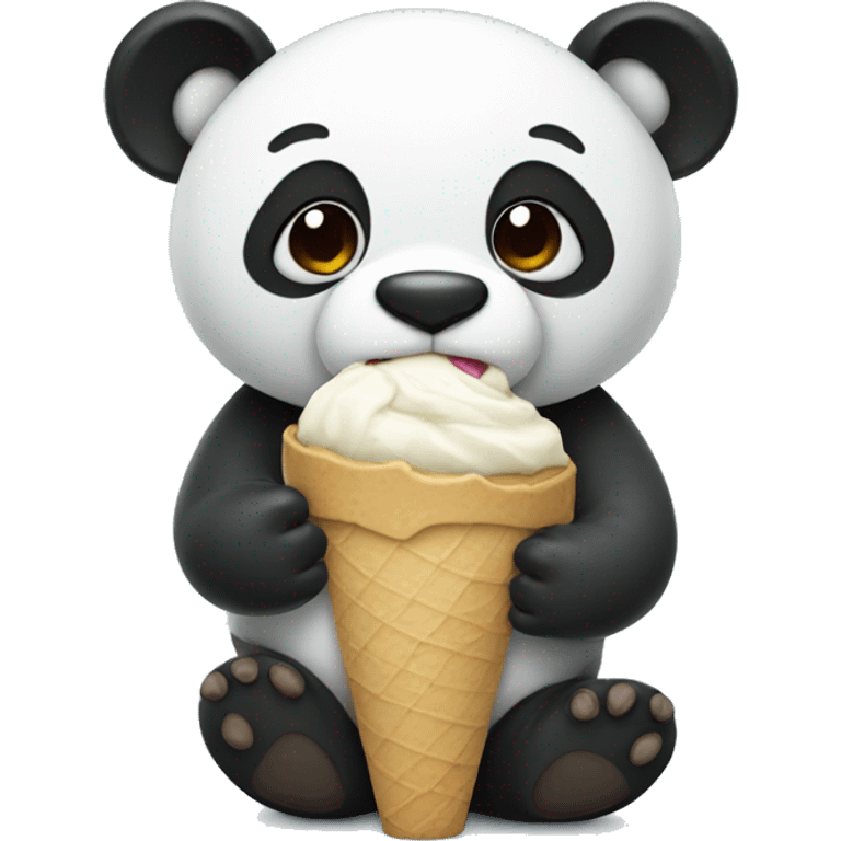 Panda eating ice cream emoji