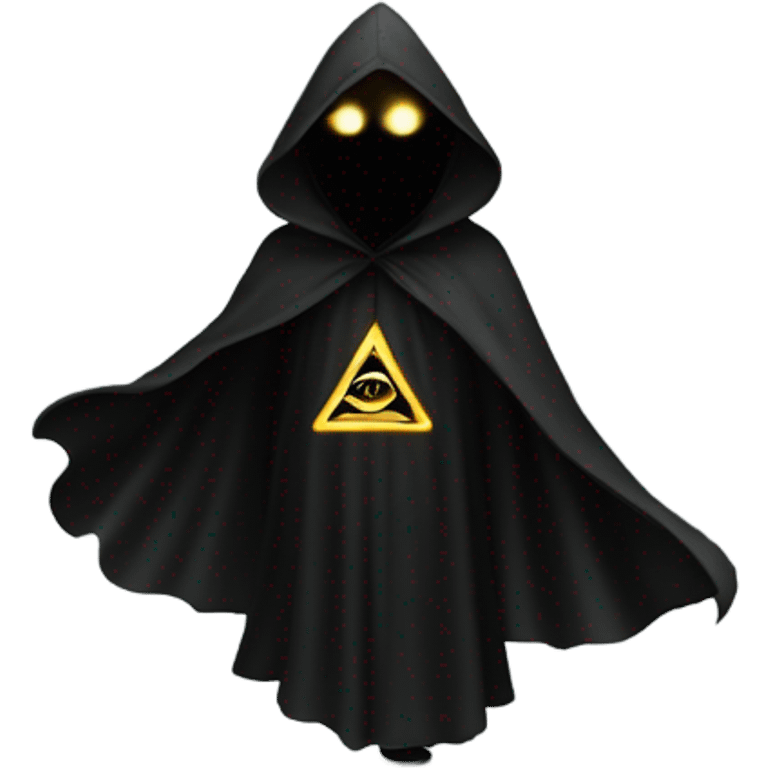 illuminati shadow figure standing in black cloak emoji