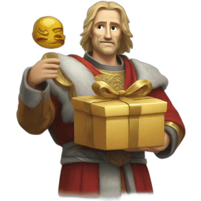 Vladimir the Great giving a gift emoji